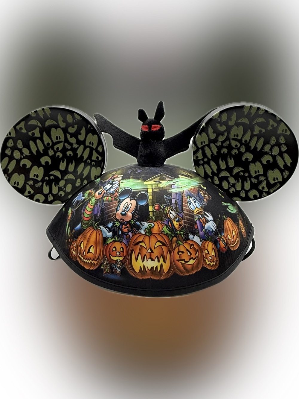 Disney Mickey & Friends Haunted Mansion Bat Adult Halloween Hat Glow In the Dark